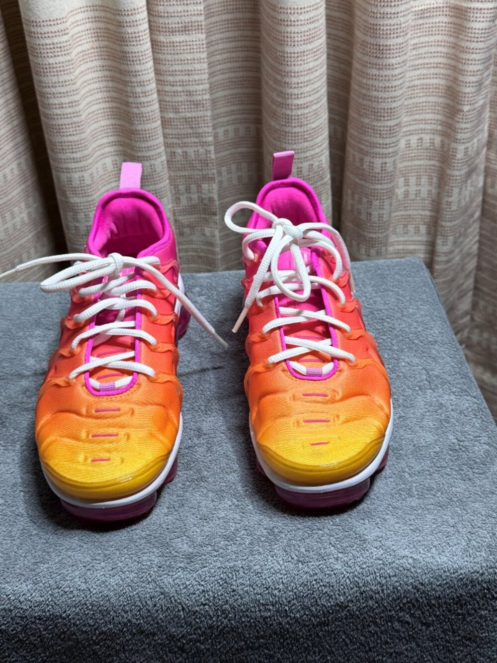 Nike Air VaporMax Plus 'Summer Sunset' Sneakers - Pink/Gold, Size 7.5 (Like New) - Picture 3 of 8
